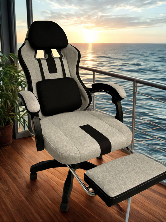 Silla Gamer/Oficina en Tela Transpirable Negra y Gris (Entrega de 1 a 3 dias habiles)