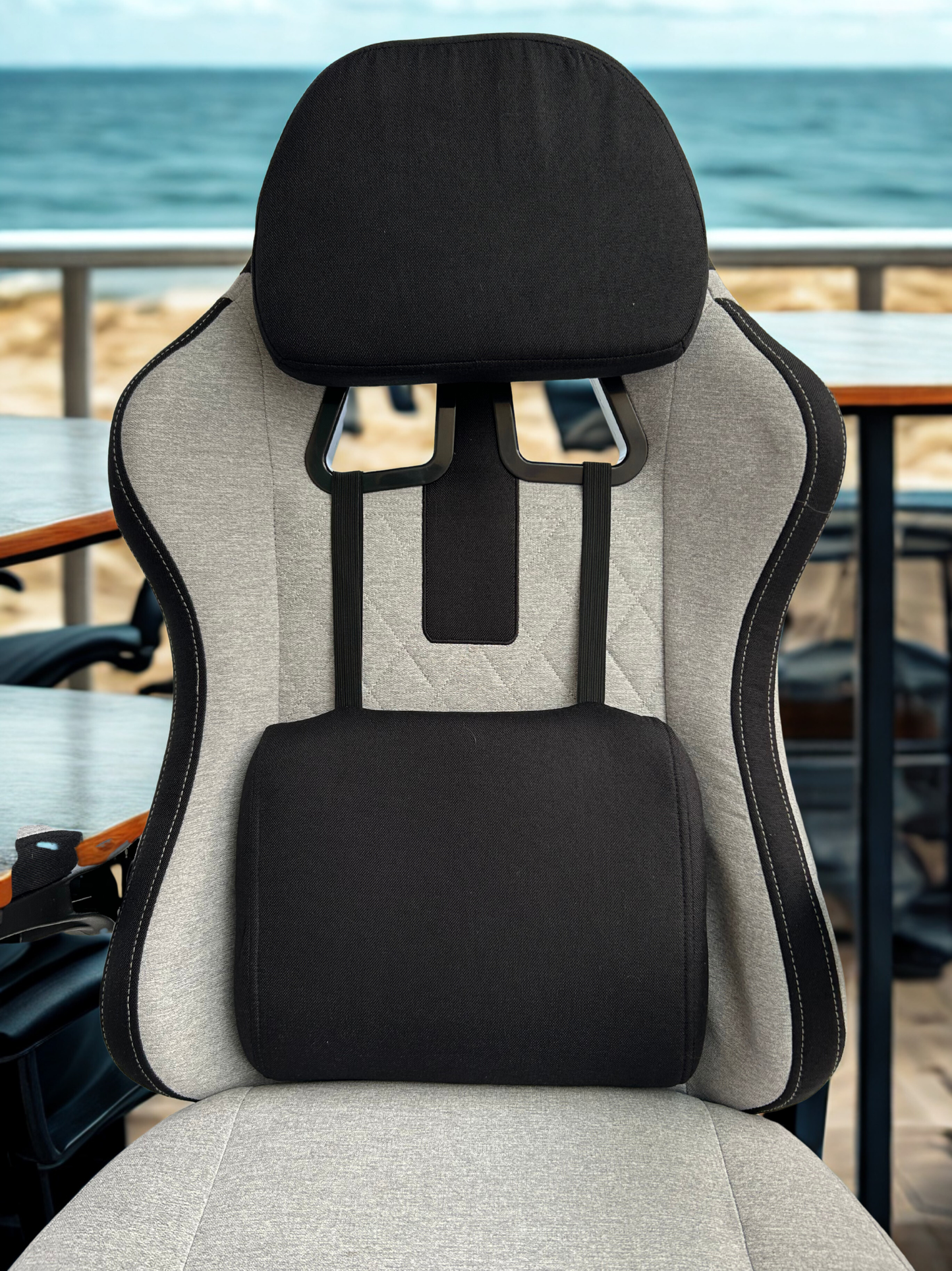 Silla Gamer/Oficina en Tela Transpirable Negra y Gris (Entrega de 1 a 3 dias habiles)