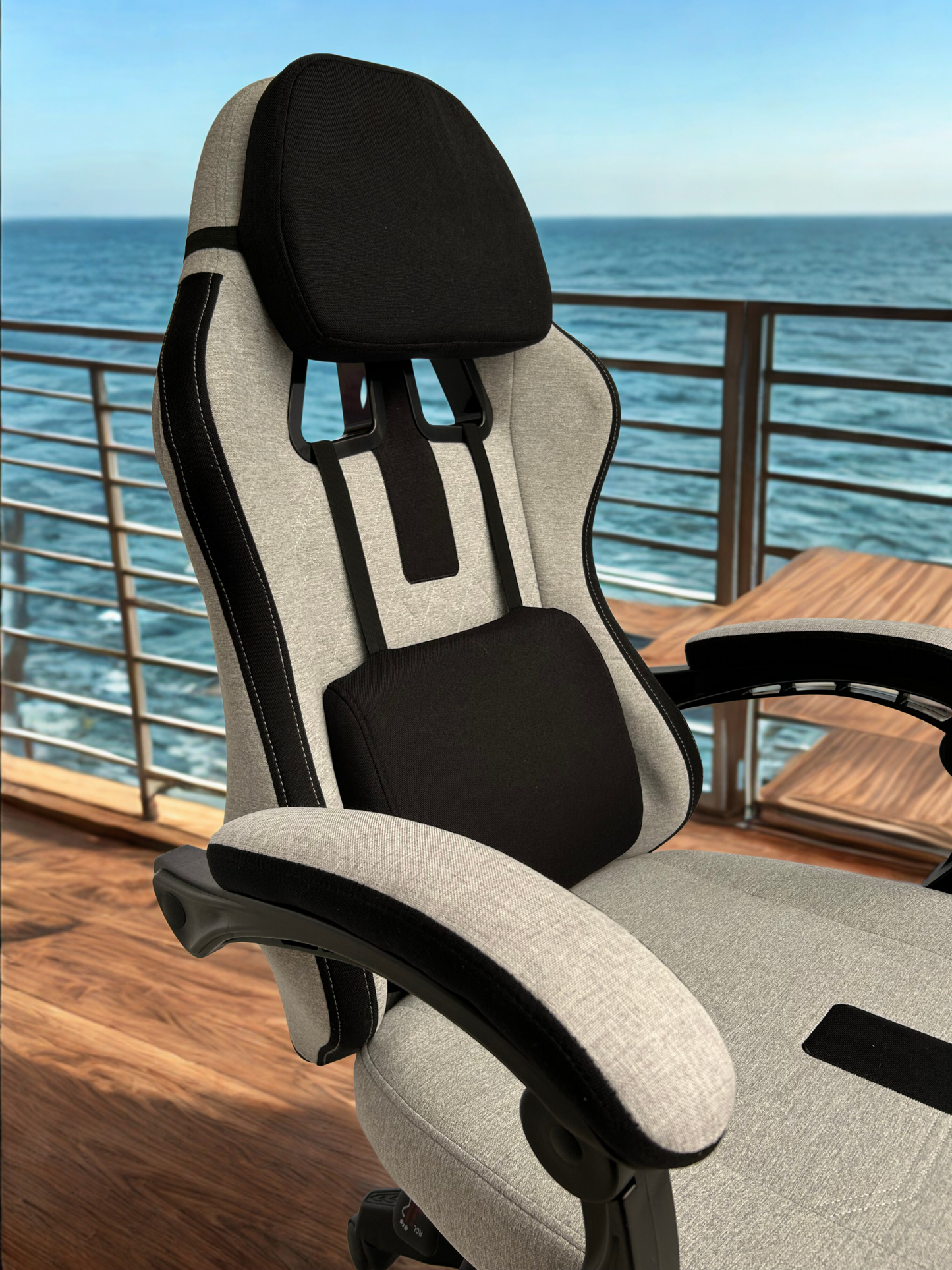 Silla Gamer/Oficina en Tela Transpirable Negra y Gris (Entrega de 1 a 3 dias habiles)