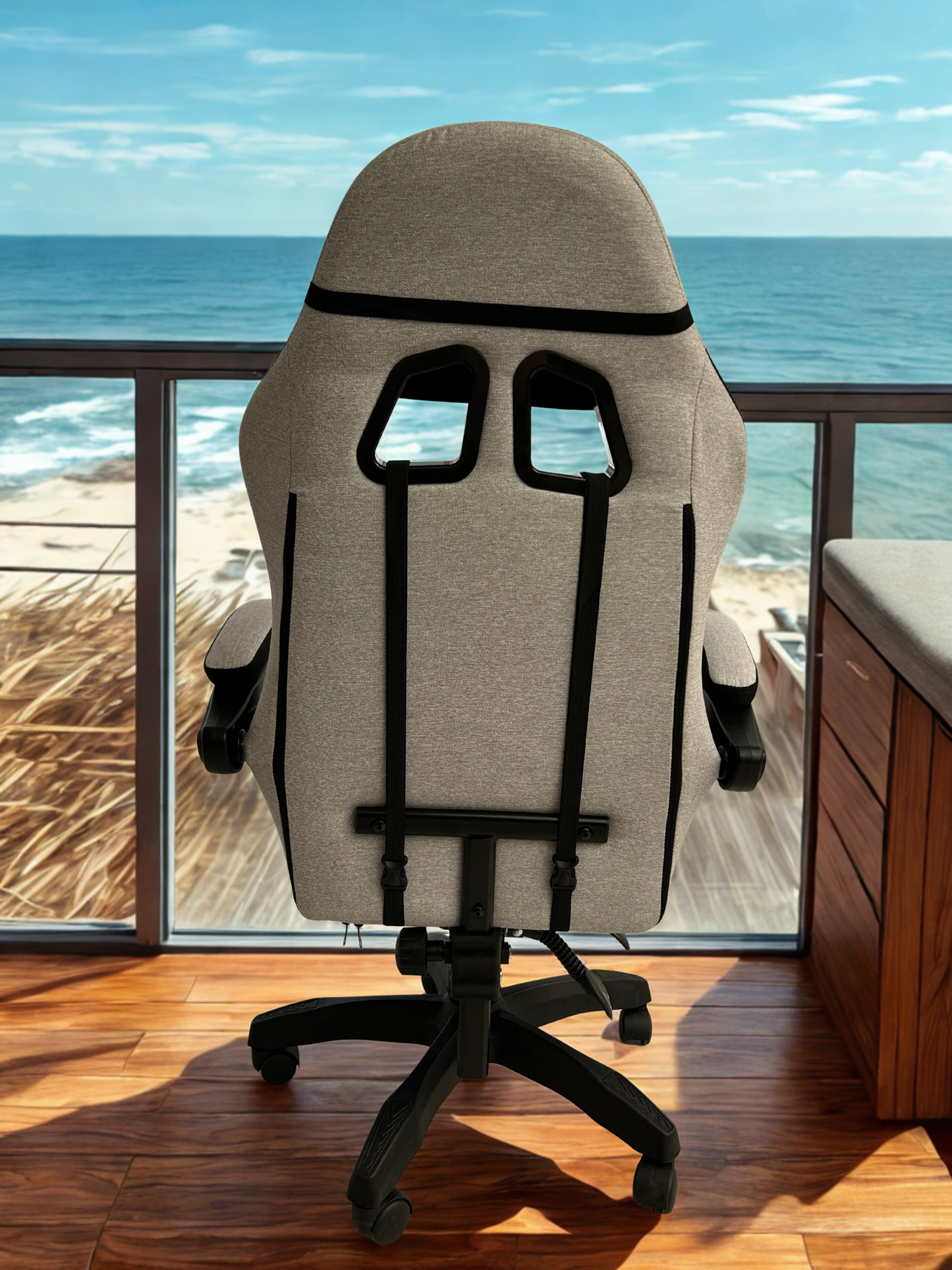 Silla Gamer/Oficina en Tela Transpirable Negra y Gris (Entrega de 1 a 3 dias habiles)