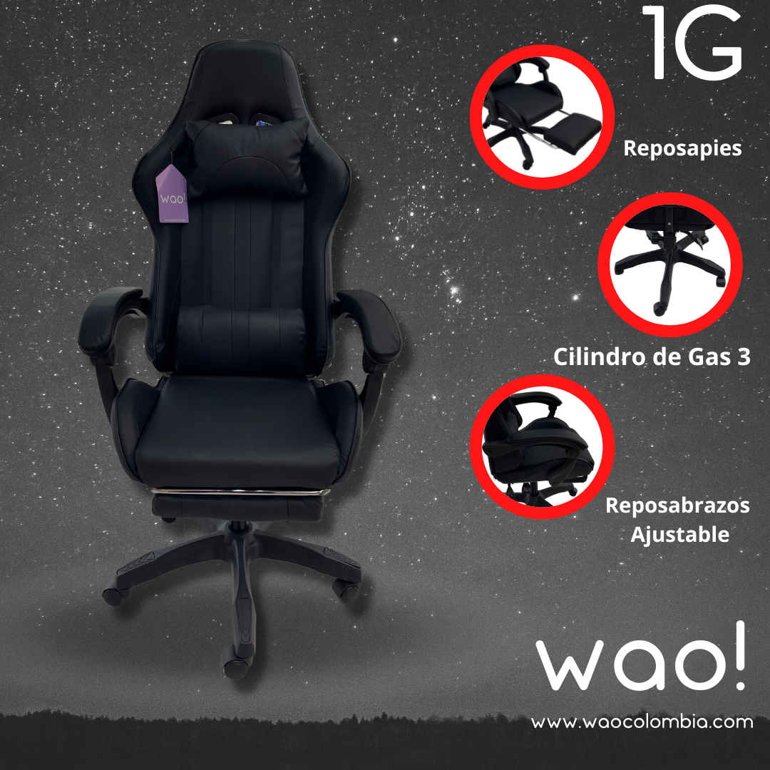 Silla Gamer de Primera Generación Negra