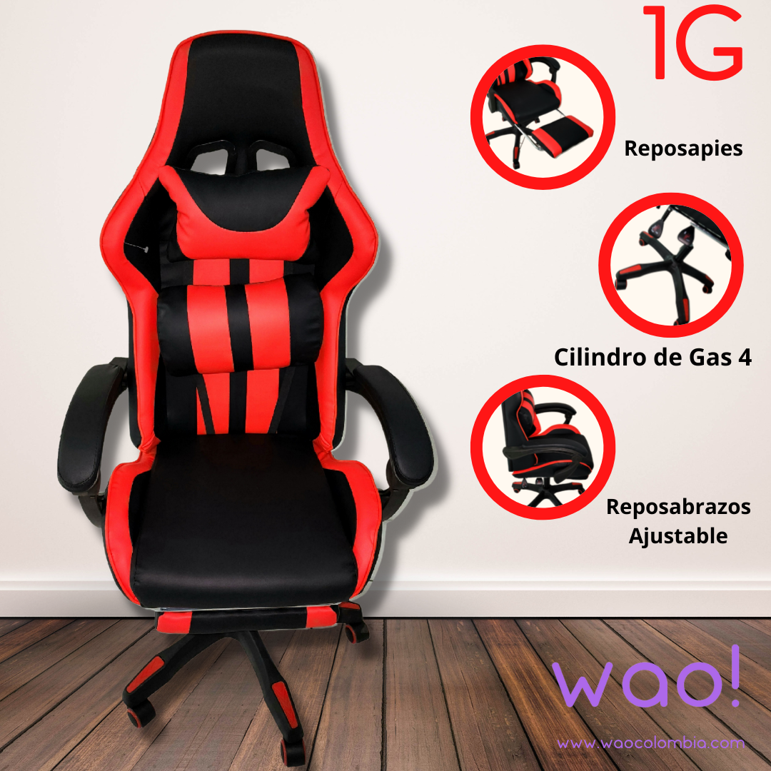 Silla Gamer de Primera Generación Roja